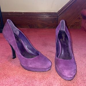 Purple suede 5 inch heels
